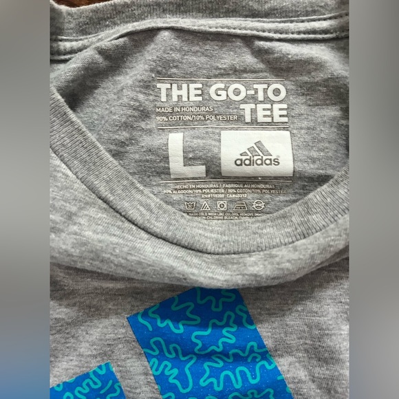 ADIDAS TSHIRT WITH BLUE LOGO - Picture 2 of 2